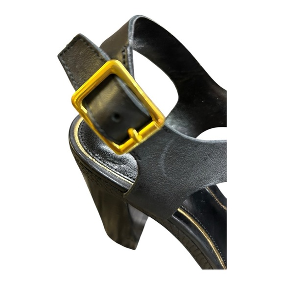 Ralph Lauren Fabia 100% Leather upper, Dress Sandal high heels Black size 7.5 - Picture 5 of 11